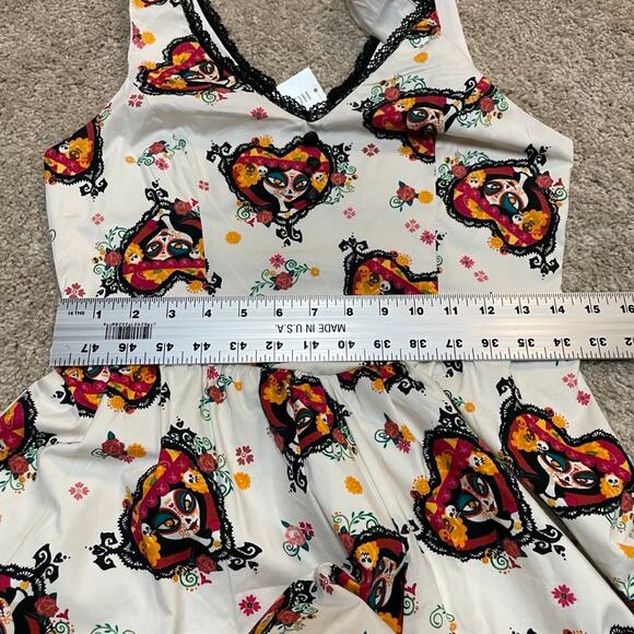 Hot topic The Book Of Life La Muerte print fit and flare dress medium D3 4940 - Picture 5 of 13